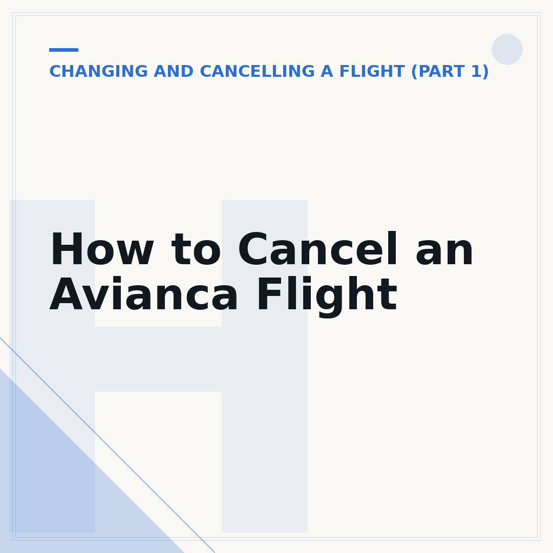 How to Cancel an Avianca Flight