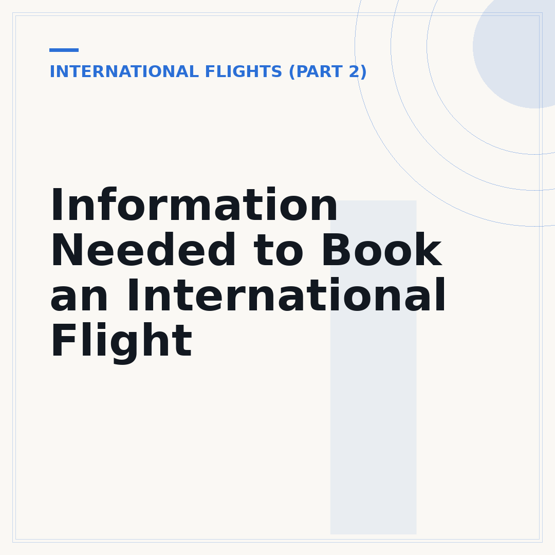 Information Needed to Book an International Flight