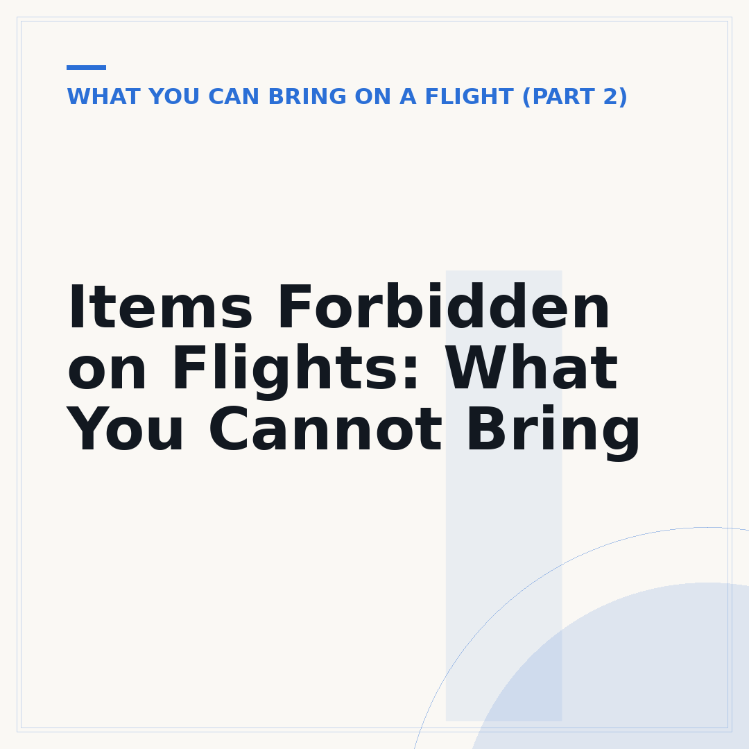 Items Forbidden on Flights: What You Cannot Bring