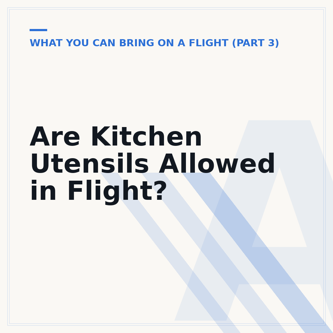 Are Kitchen Utensils Allowed in Flight?