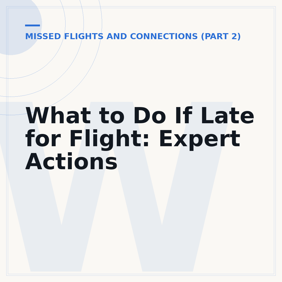 What to Do If Late for Flight: Expert Actions