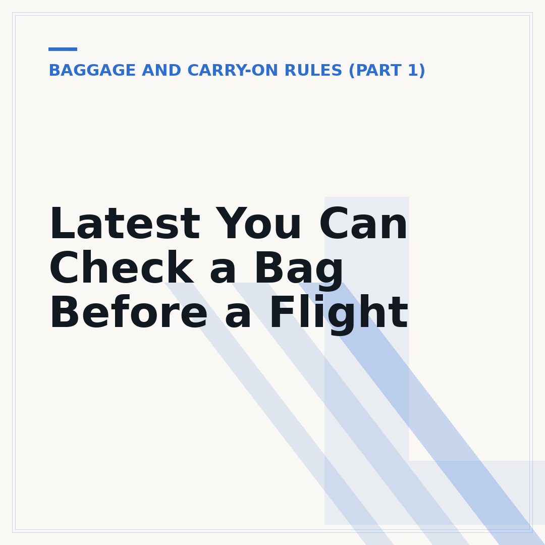 Latest You Can Check a Bag Before a Flight