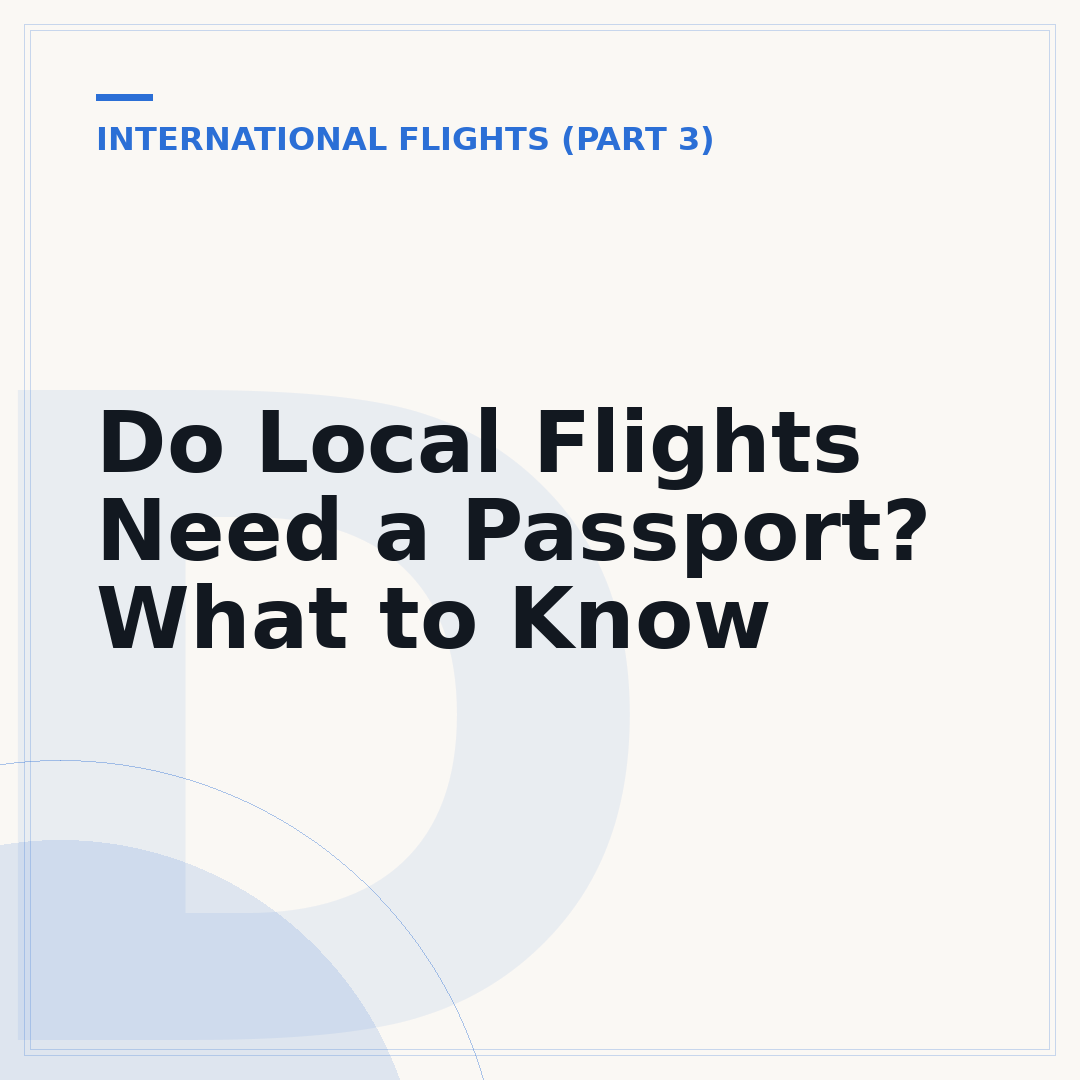 Do Local Flights Need a Passport? What to Know