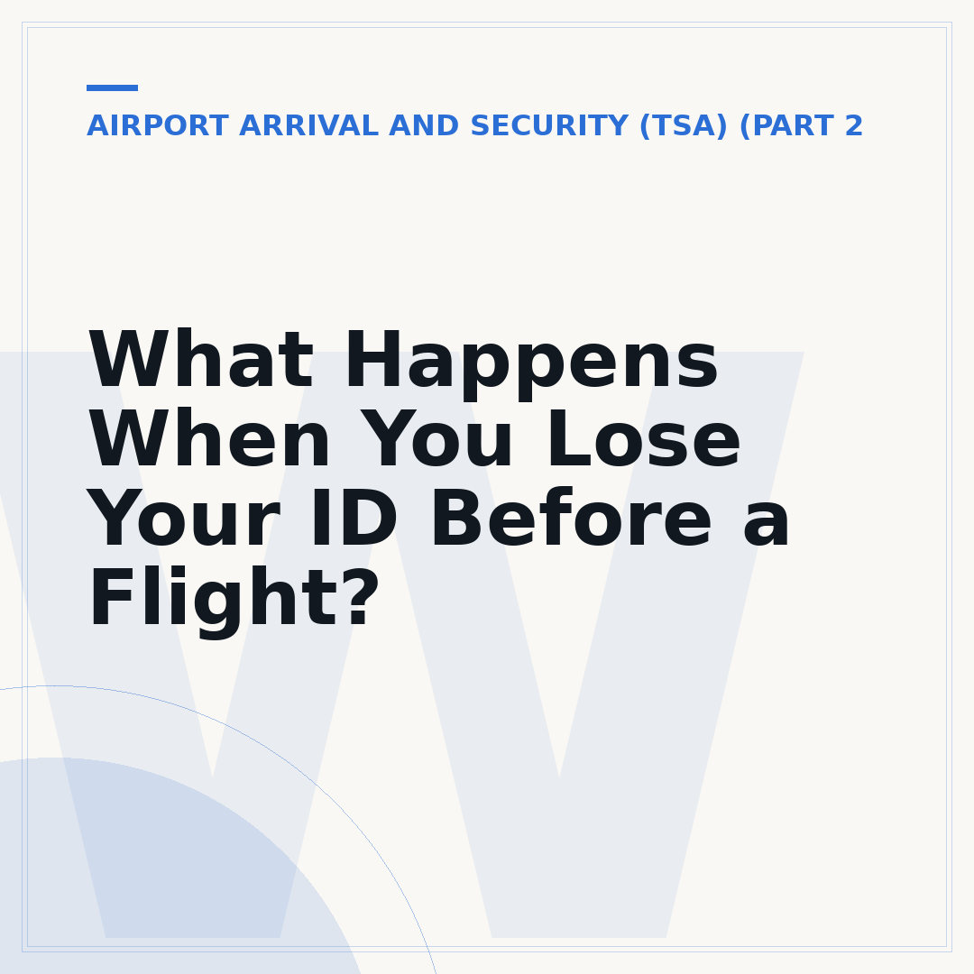 What Happens When You Lose Your ID Before a Flight?