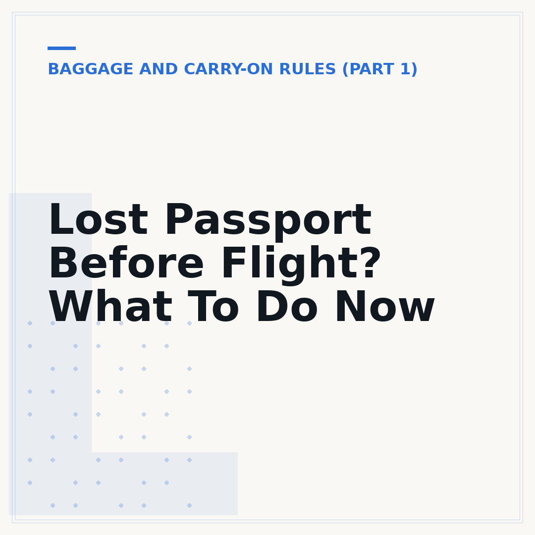 Lost Passport Before Flight? What To Do Now