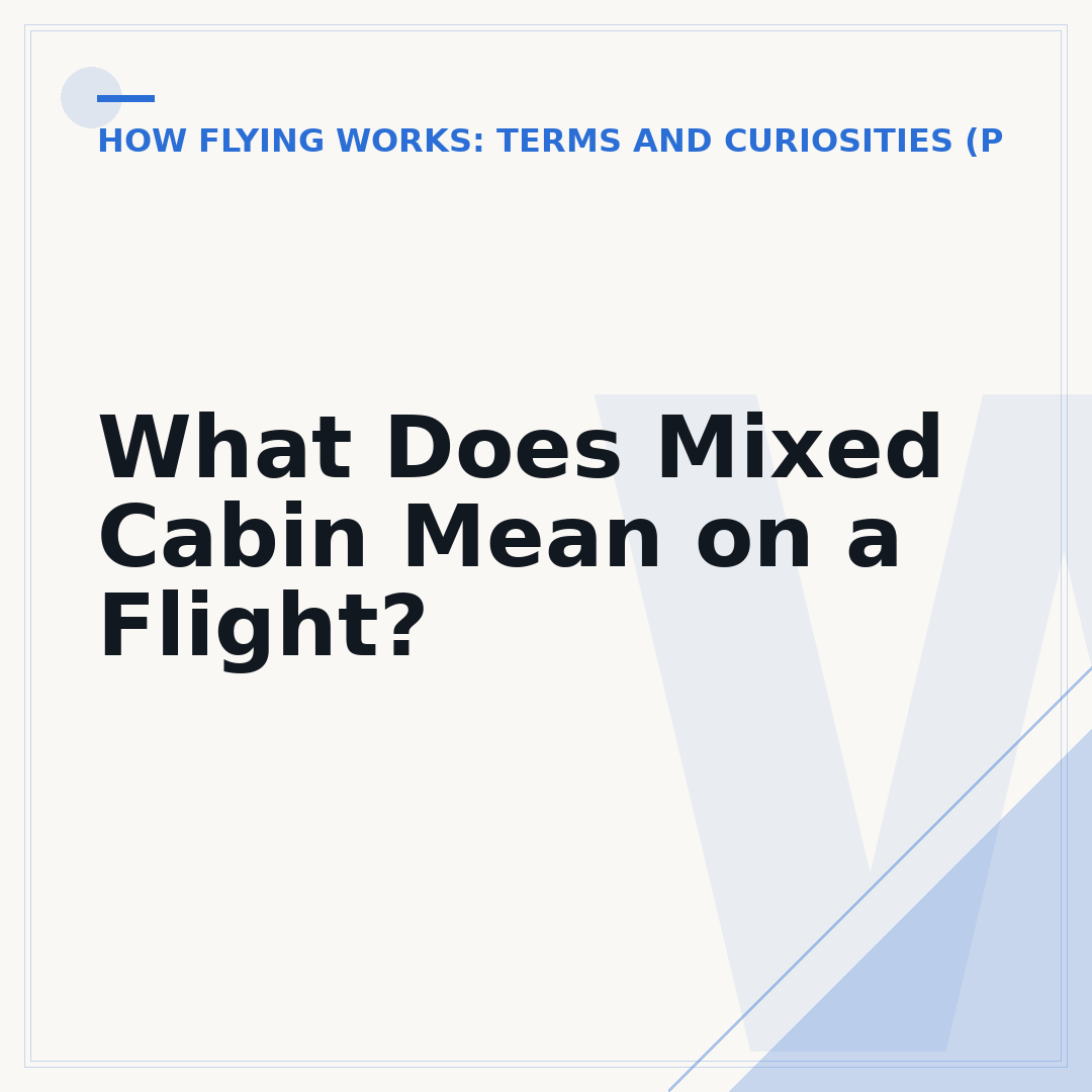 What Does Mixed Cabin Mean on a Flight?