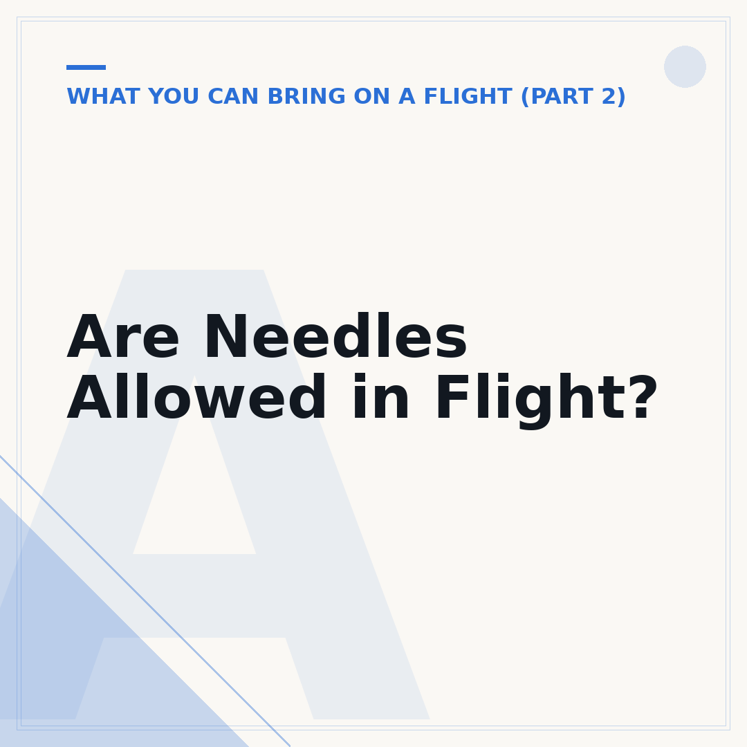 Are Needles Allowed in Flight?