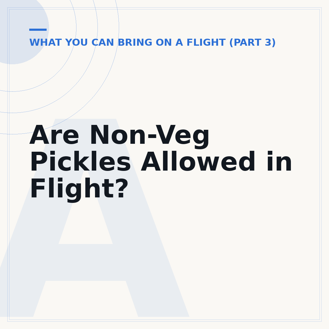 Are Non-Veg Pickles Allowed in Flight?