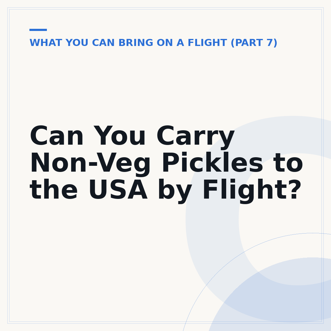 Can You Carry Non-Veg Pickles to the USA by Flight?