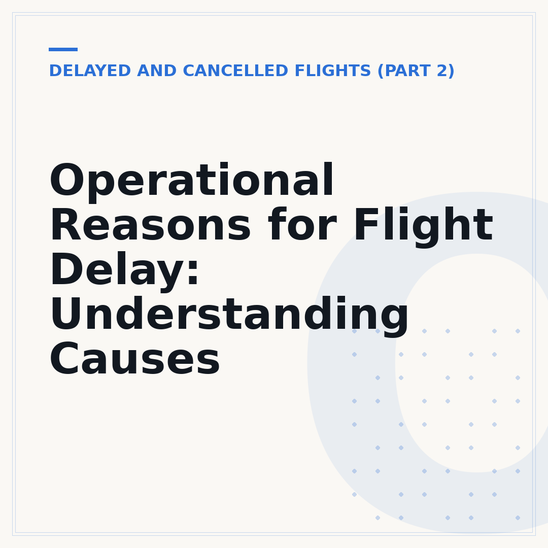 Operational Reasons for Flight Delay: Understanding Causes