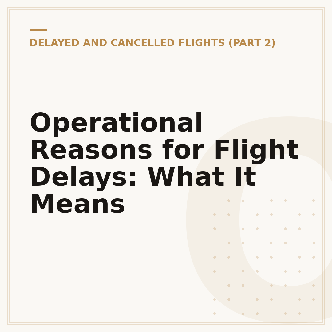 Operational Reasons for Flight Delays: What It Means