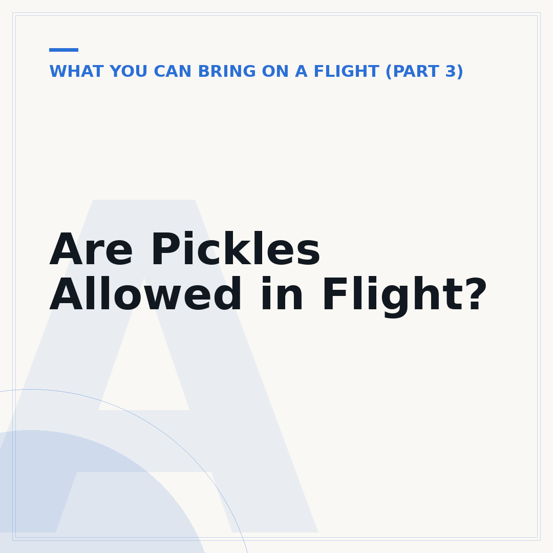 Are Pickles Allowed in Flight?