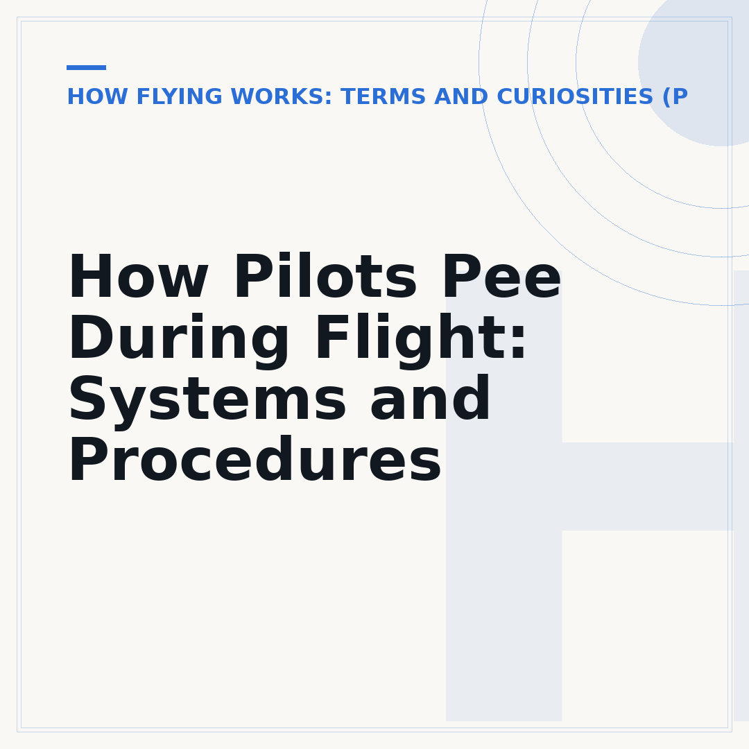 How Pilots Pee During Flight: Systems and Procedures