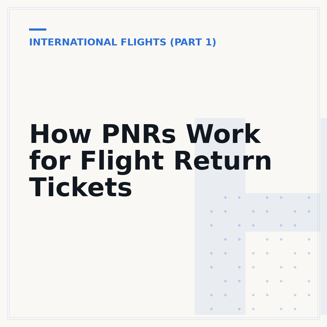How PNRs Work for Flight Return Tickets