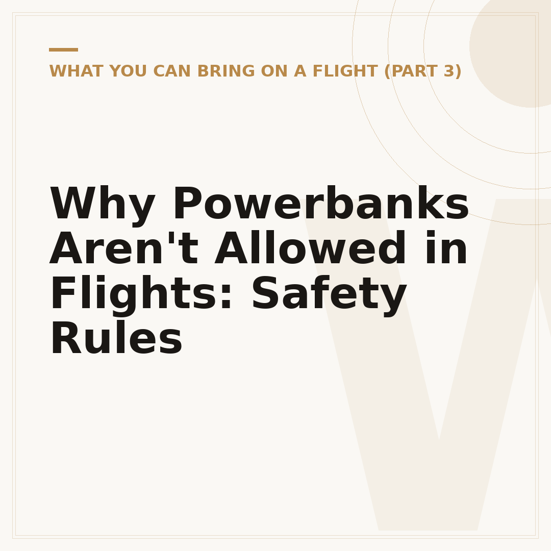 Why Powerbanks Aren't Allowed in Flights: Safety Rules