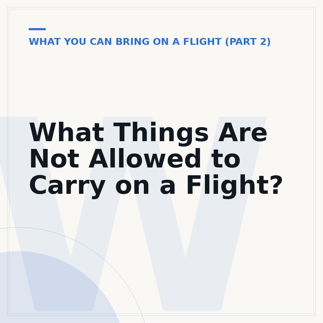 What Things Are Not Allowed to Carry on a Flight?