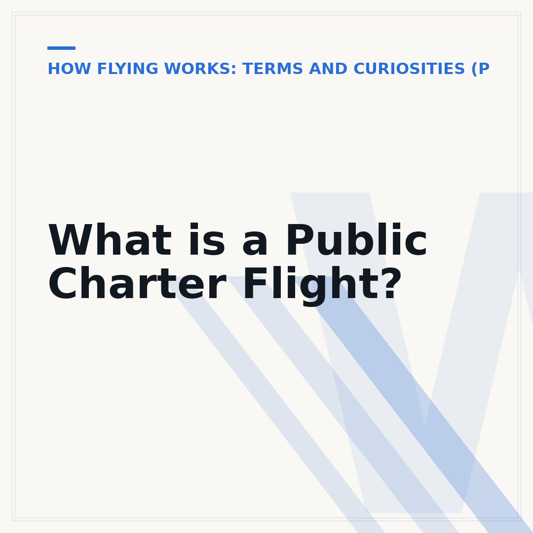 What is a Public Charter Flight?