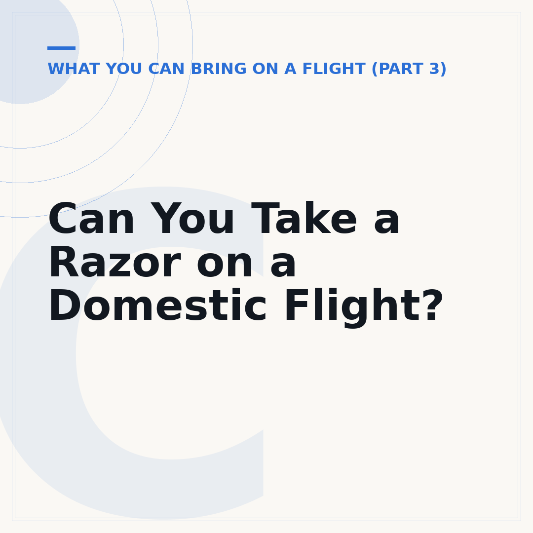 Can You Take a Razor on a Domestic Flight?