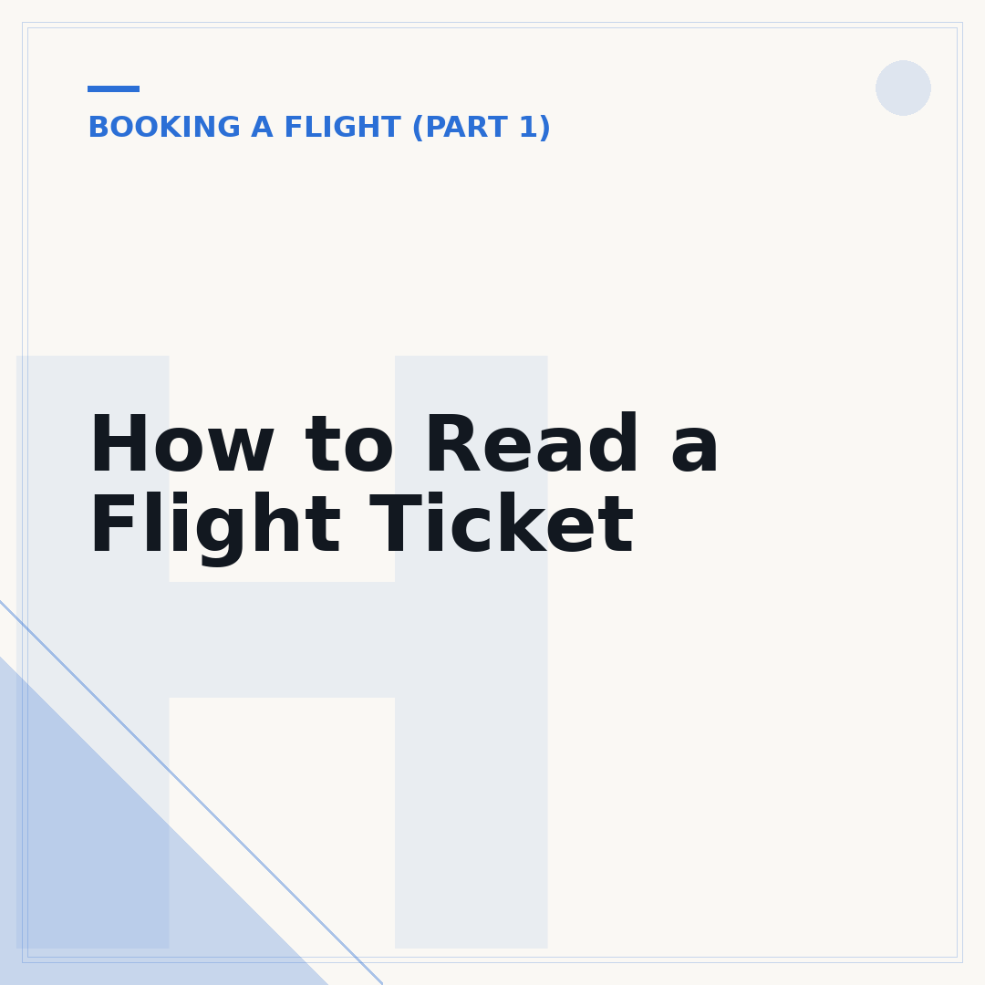 How to Read a Flight Ticket