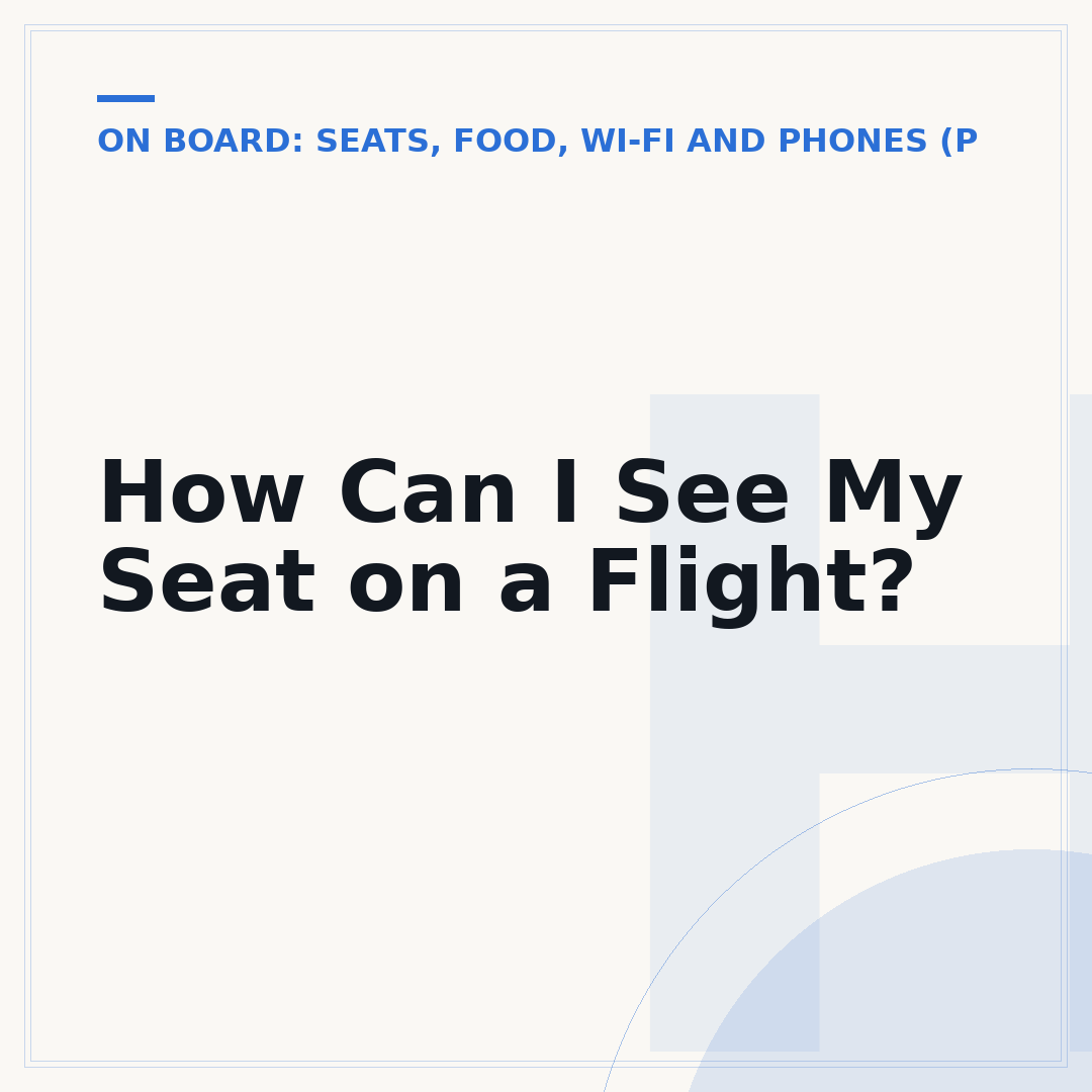 How Can I See My Seat on a Flight?