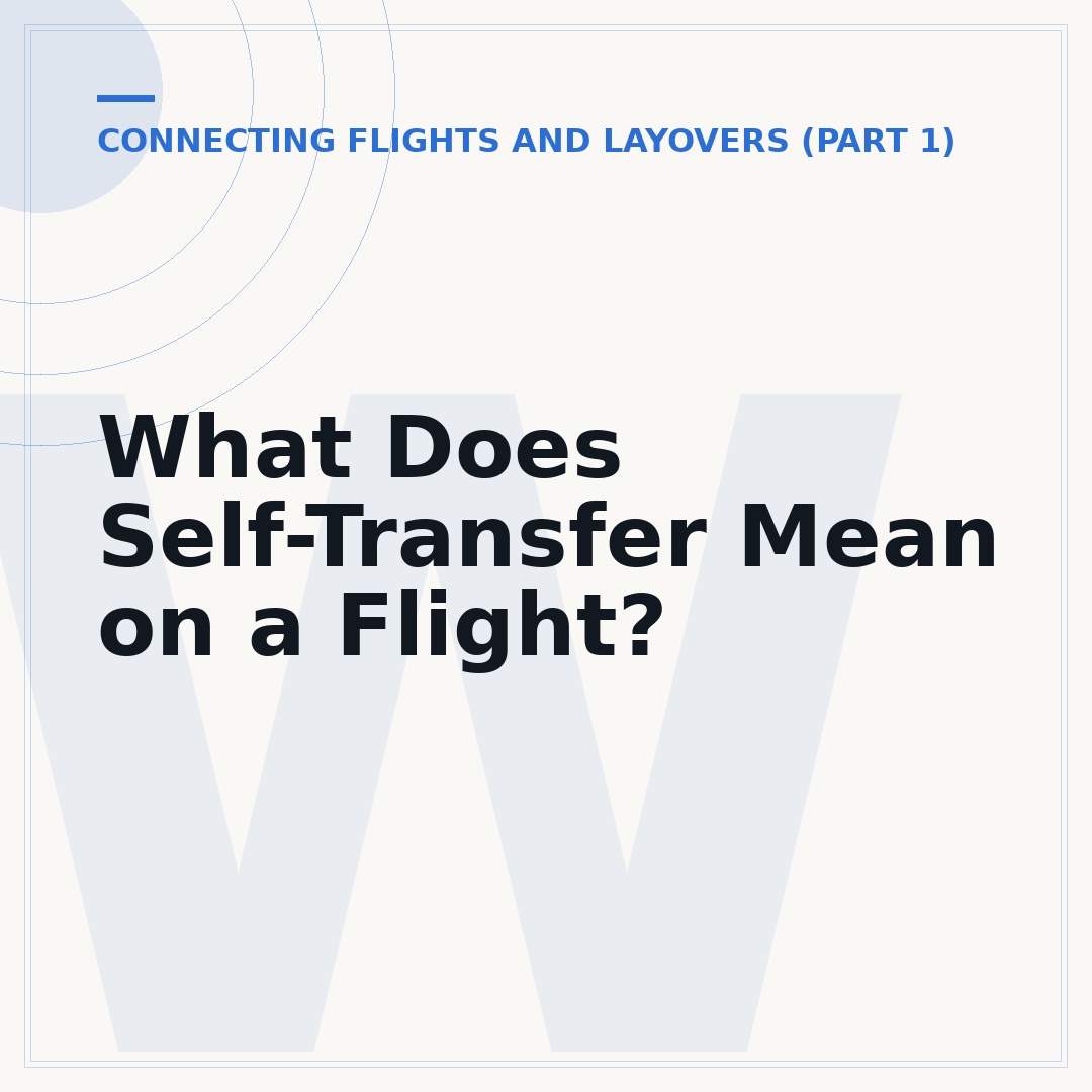 What Does Self-Transfer Mean on a Flight?