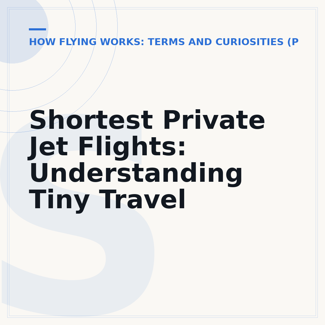 Shortest Private Jet Flights: Understanding Tiny Travel