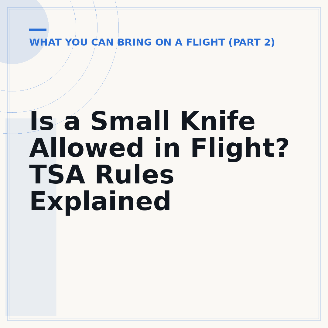 Is a Small Knife Allowed in Flight? TSA Rules Explained
