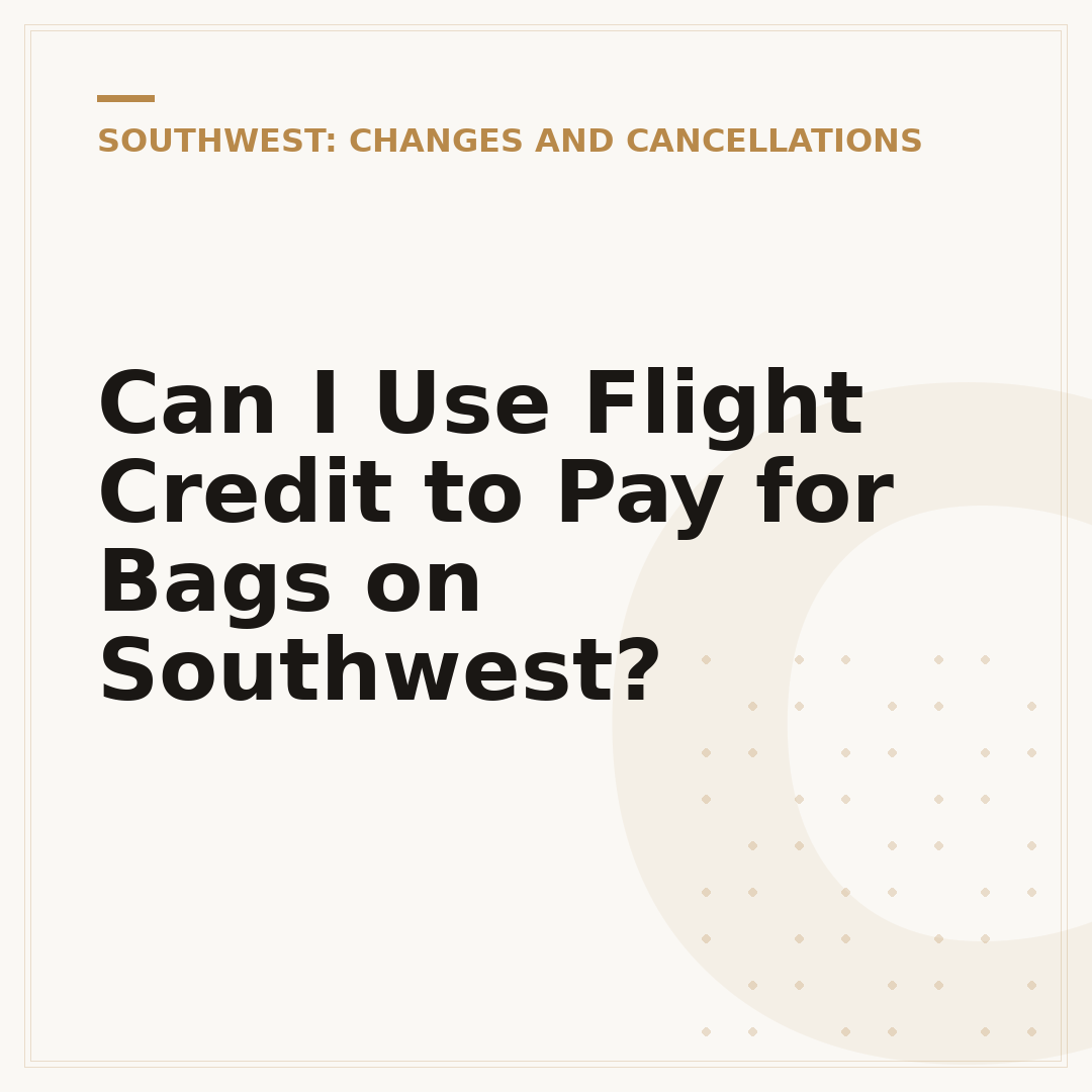 Can I Use Flight Credit to Pay for Bags on Southwest?