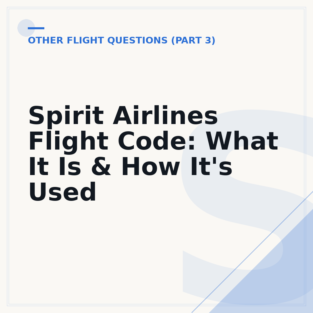 Spirit Airlines Flight Code: What It Is & How It's Used