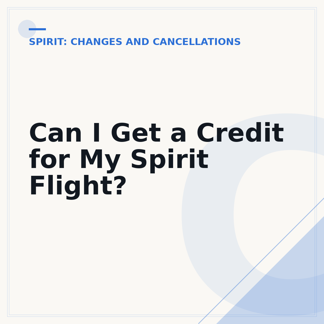 Can I Get a Credit for My Spirit Flight?