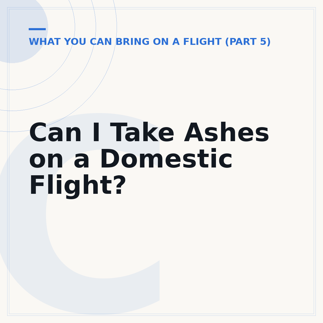 Can I Take Ashes on a Domestic Flight?