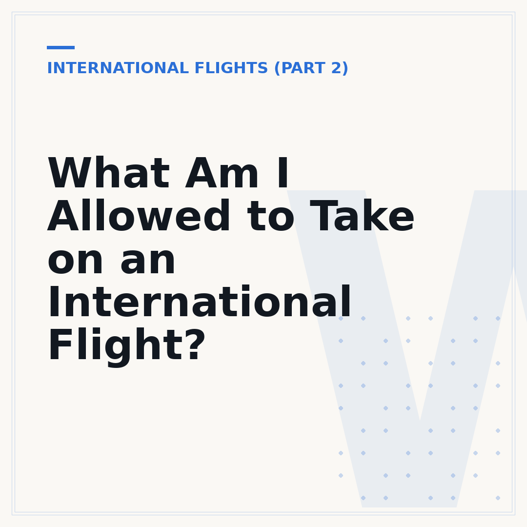 What Am I Allowed to Take on an International Flight?