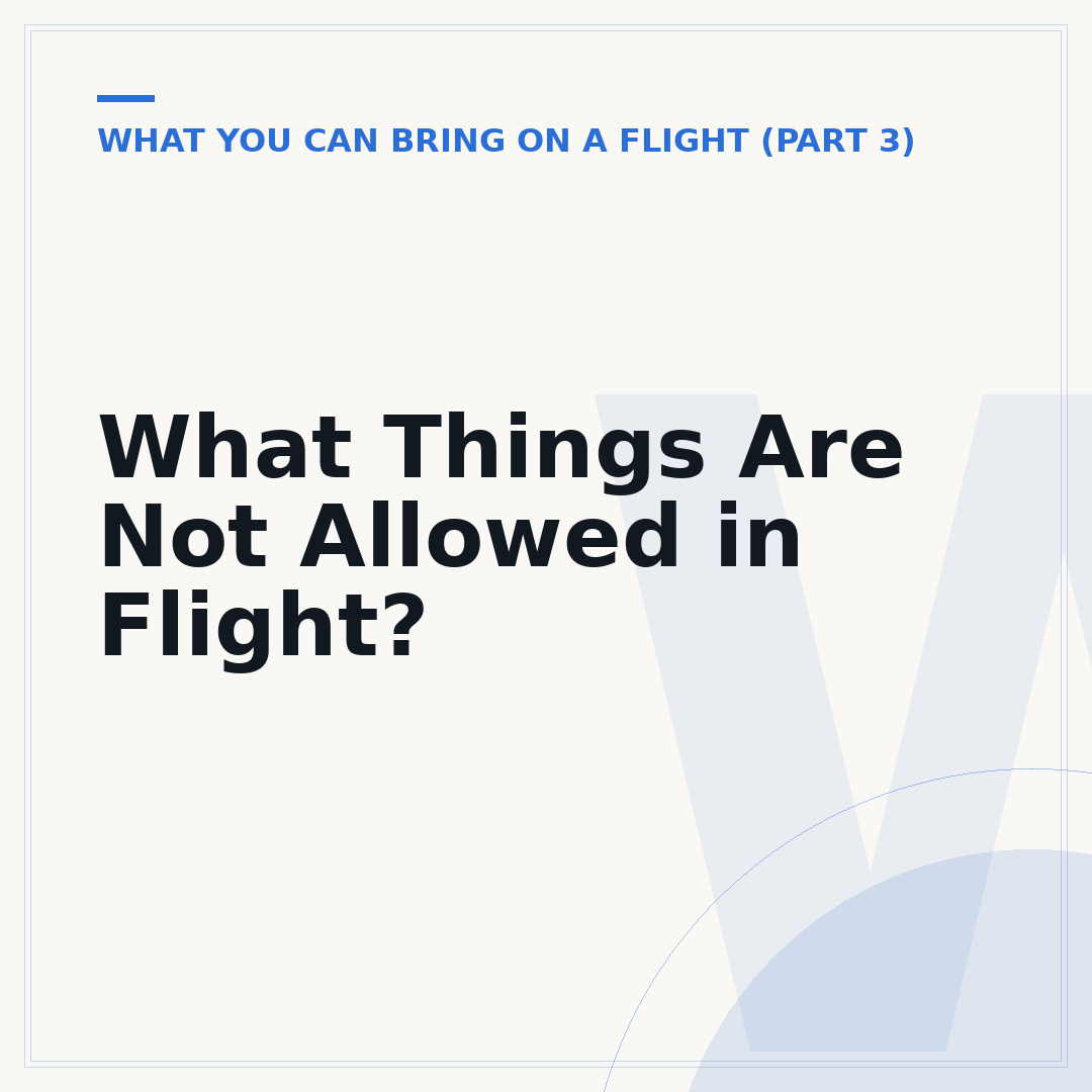 What Things Are Not Allowed in Flight?