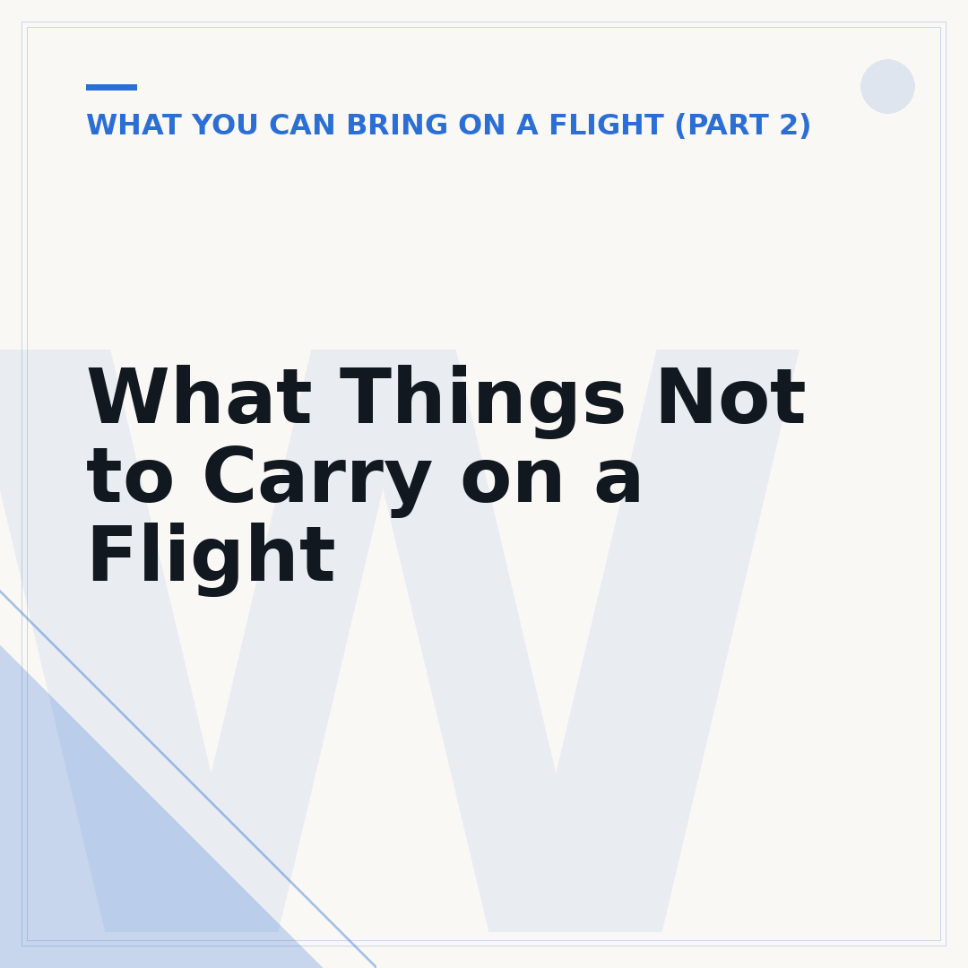 What Things Not to Carry on a Flight