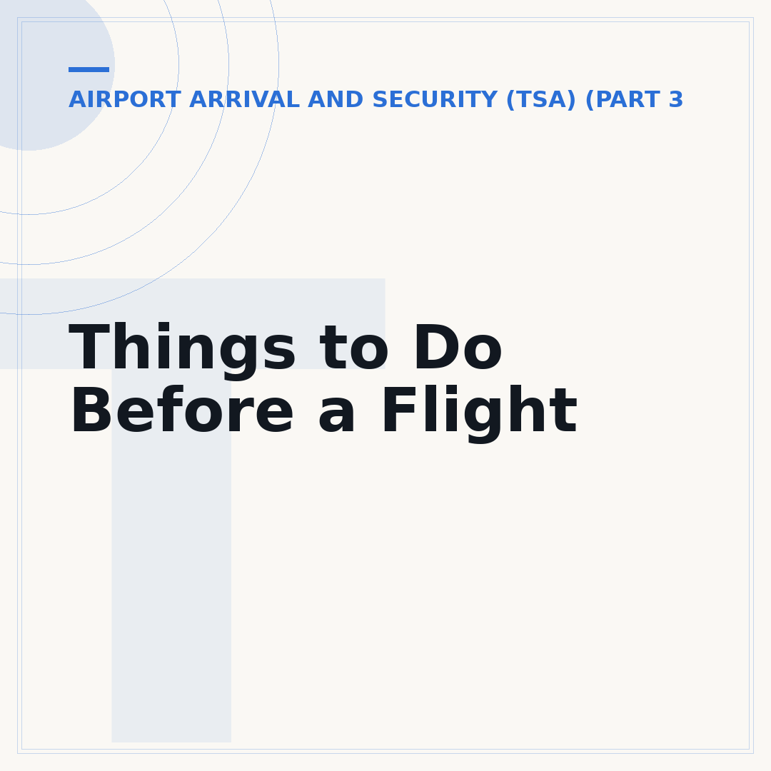 Things to Do Before a Flight