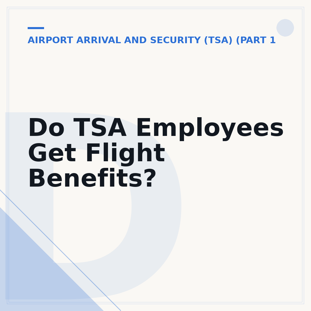 Do TSA Employees Get Flight Benefits?