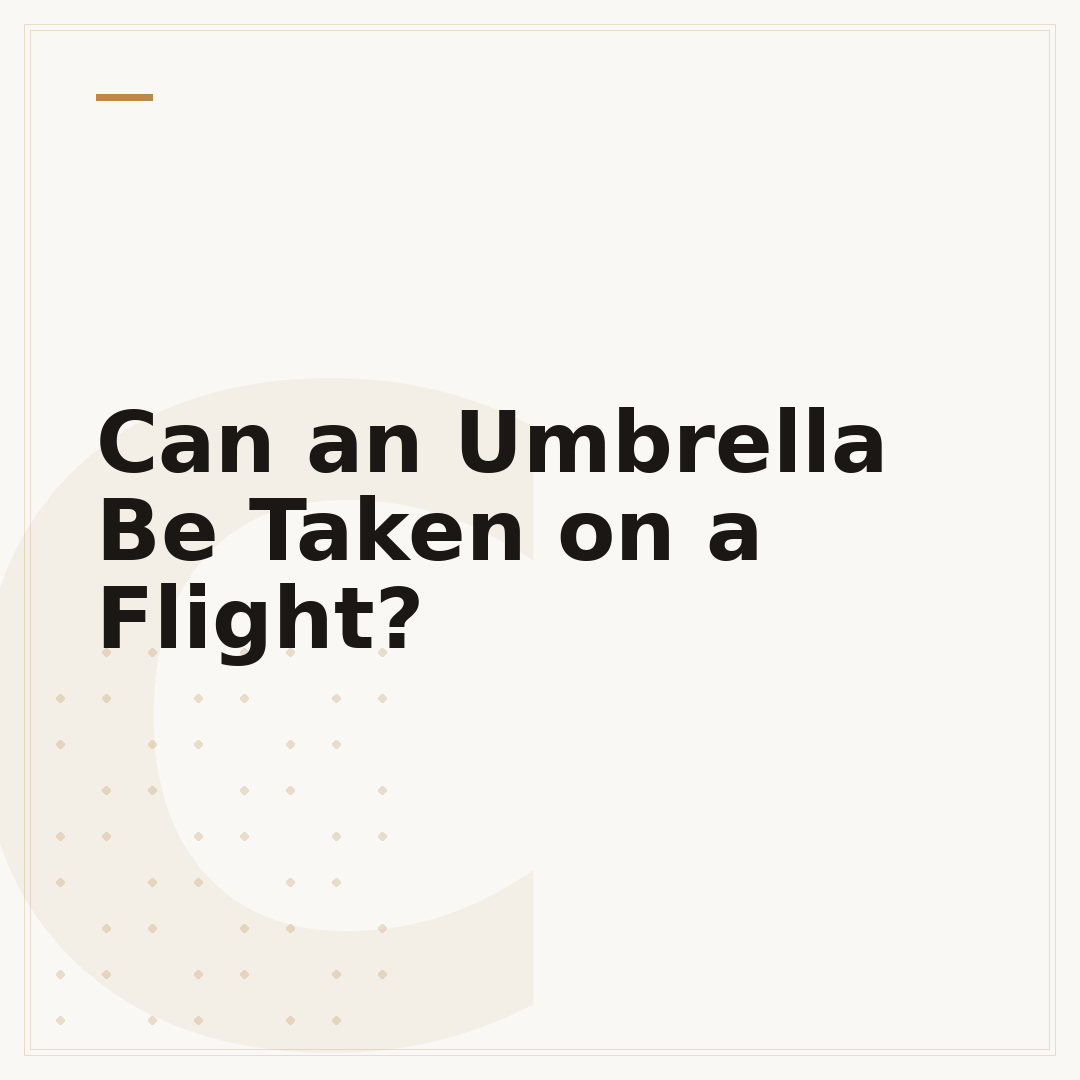 Can an Umbrella Be Taken on a Flight?