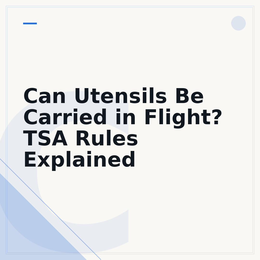 Can Utensils Be Carried in Flight? TSA Rules Explained