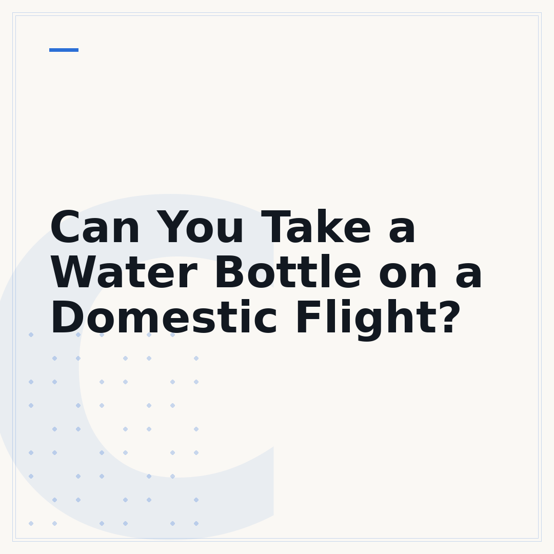 Can You Take a Water Bottle on a Domestic Flight?