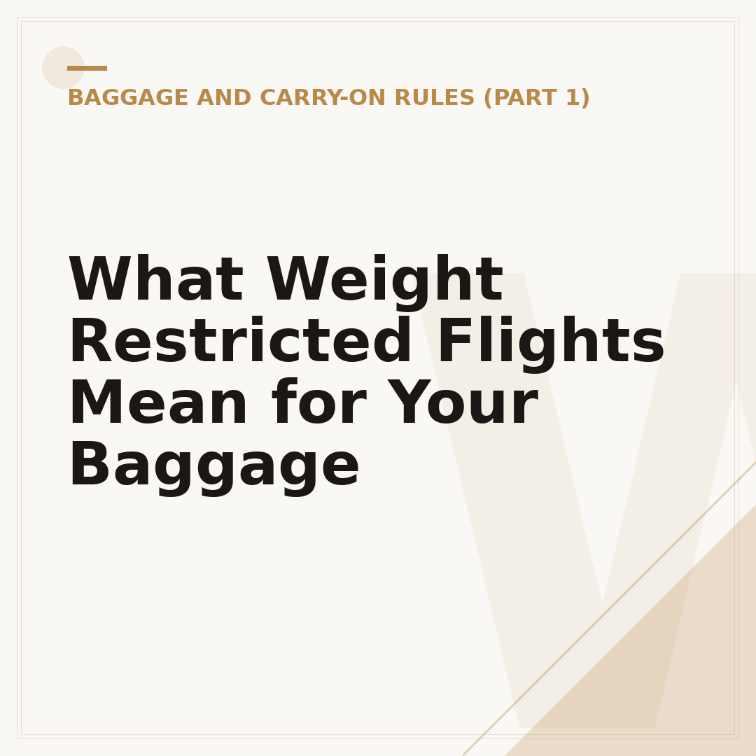 What Weight Restricted Flights Mean for Your Baggage