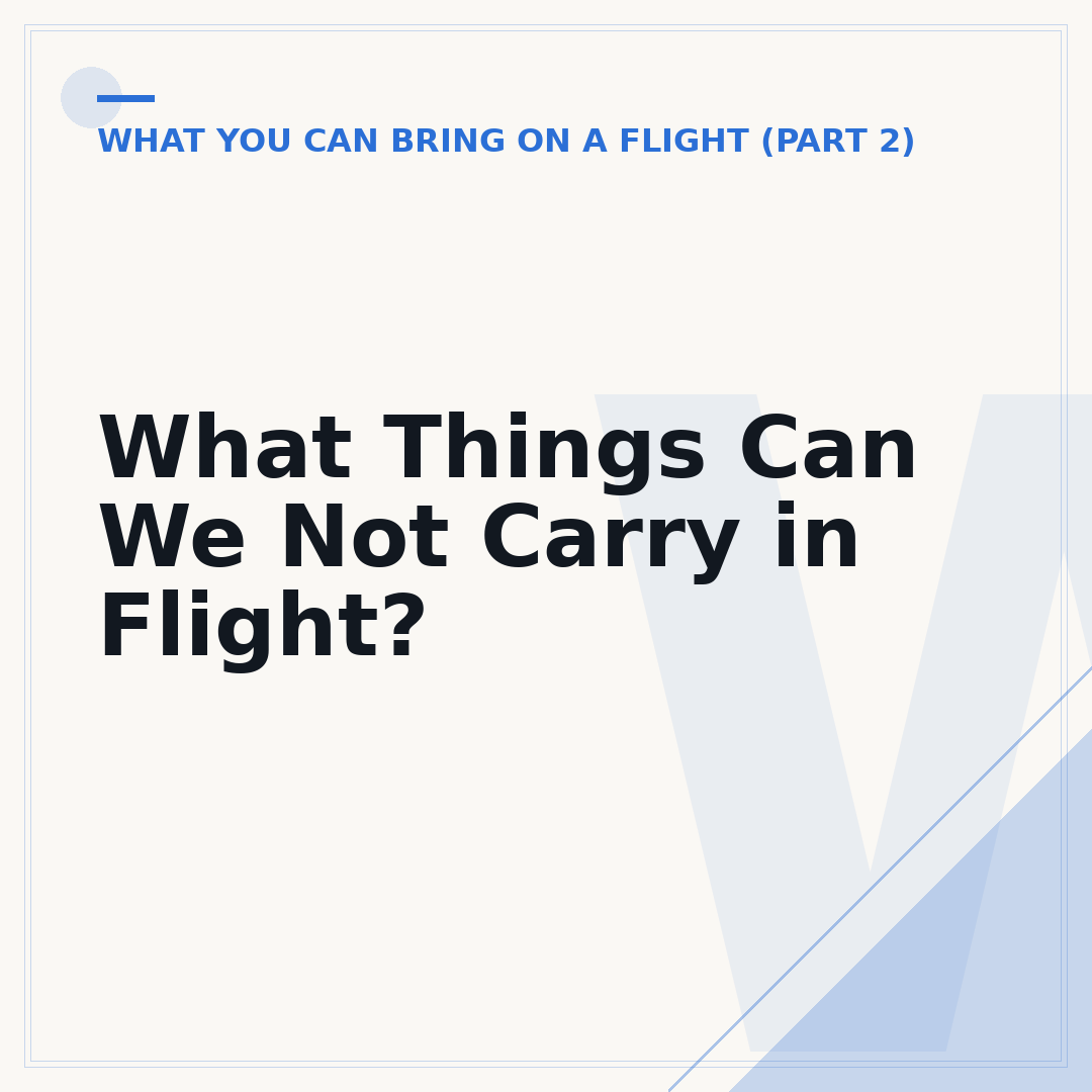 What Things Can We Not Carry in Flight?