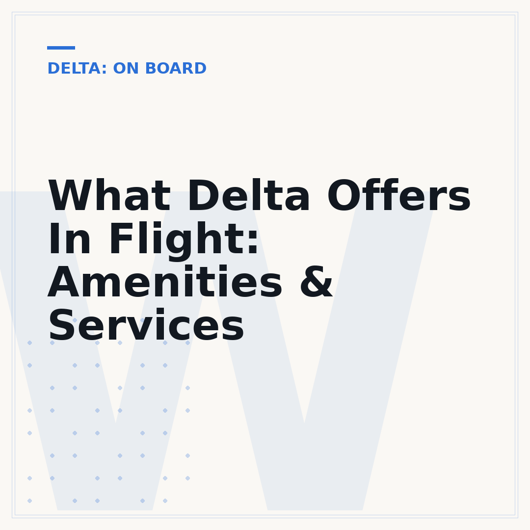 What Delta Offers In Flight: Amenities & Services