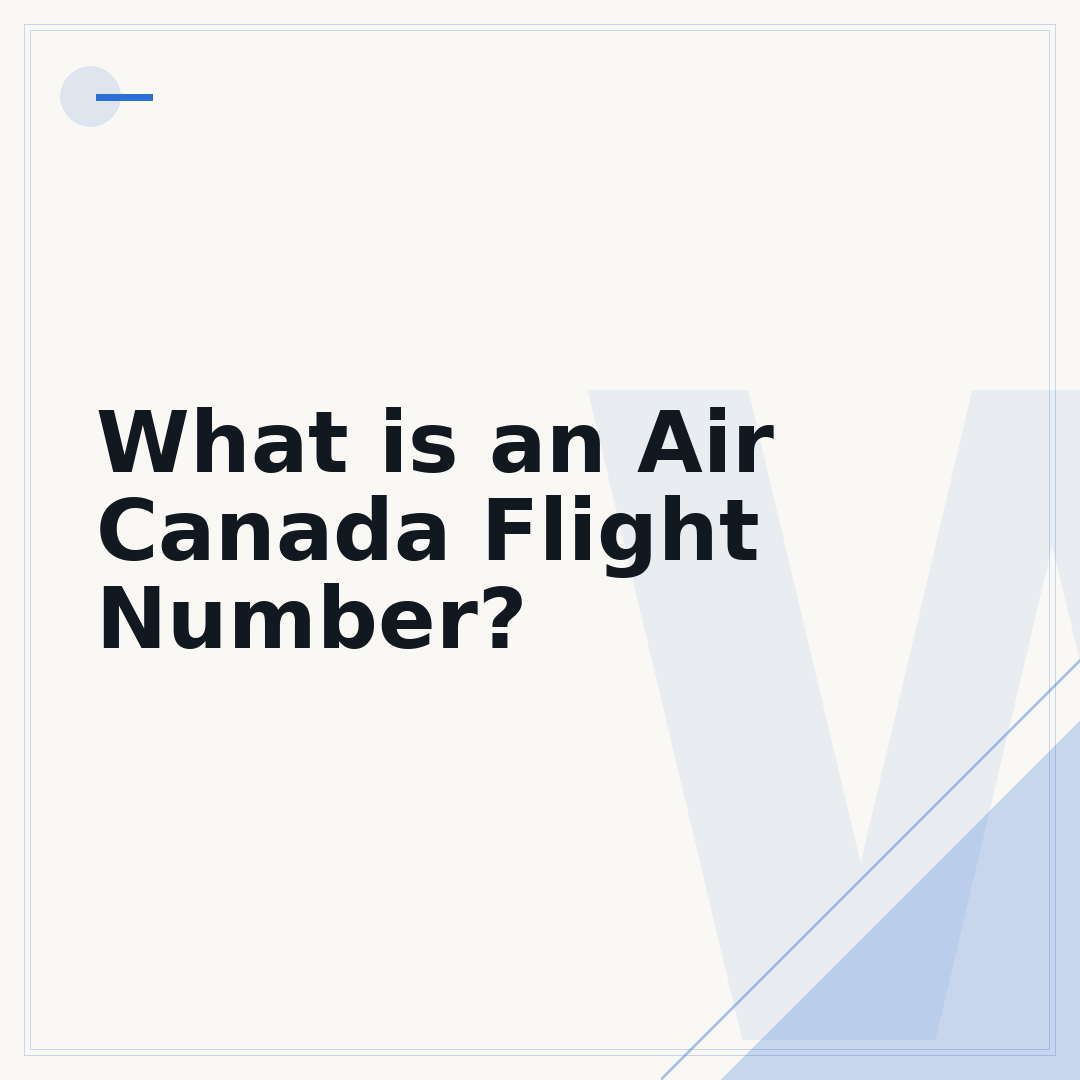 What is an Air Canada Flight Number?