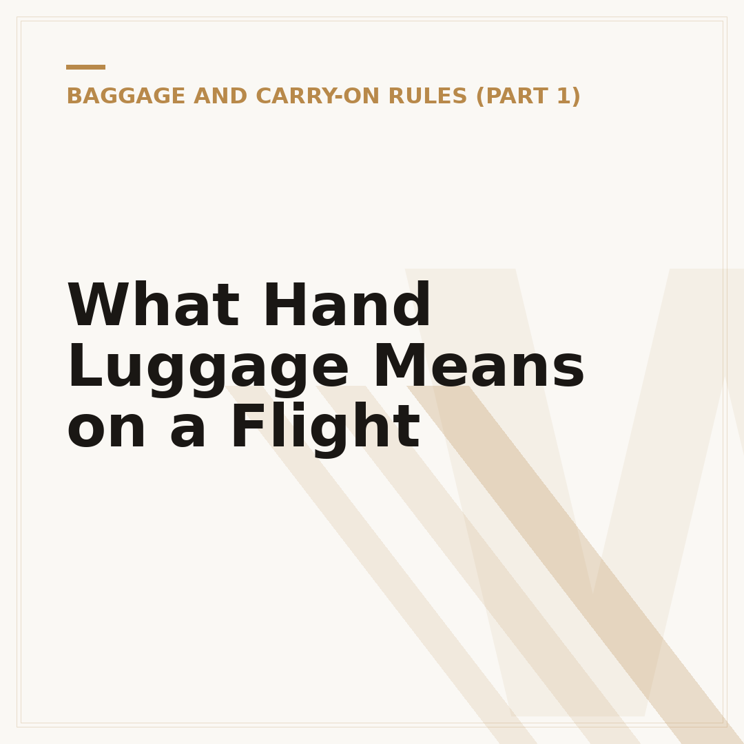 What Hand Luggage Means on a Flight
