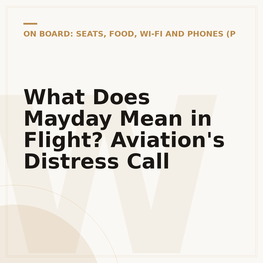 What Does Mayday Mean in Flight? Aviation's Distress Call
