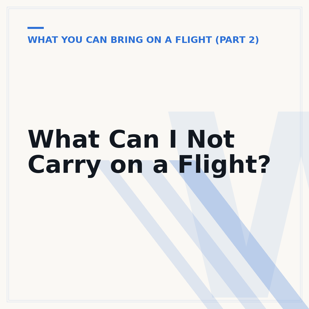 What Can I Not Carry on a Flight?