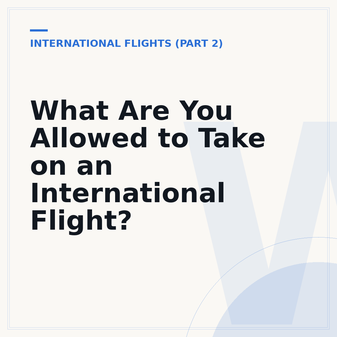 What Are You Allowed to Take on an International Flight?