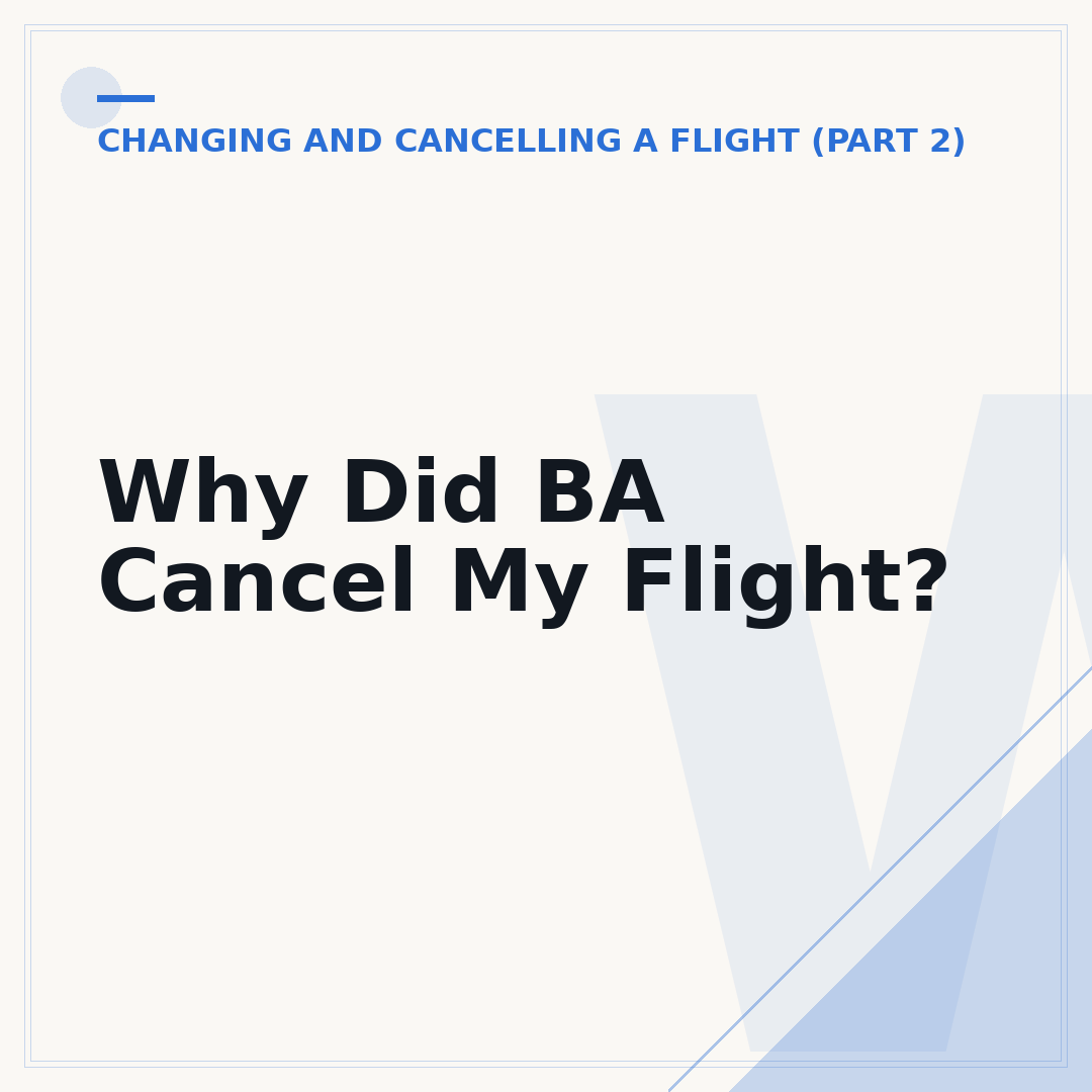Why Did BA Cancel My Flight?